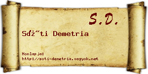 Sóti Demetria névjegykártya
